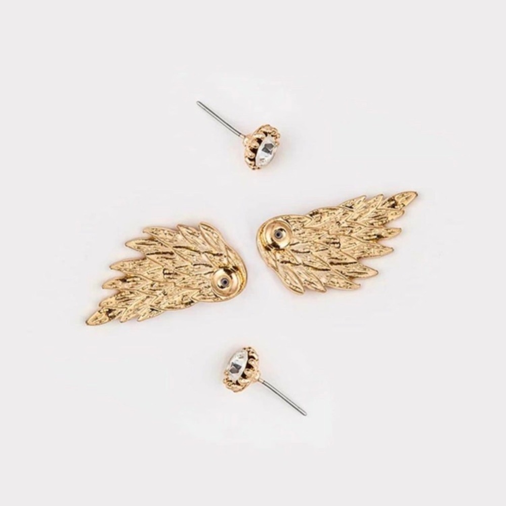 Wing Rhinestone 2 Pieces Earrings - Picture 3 of 3